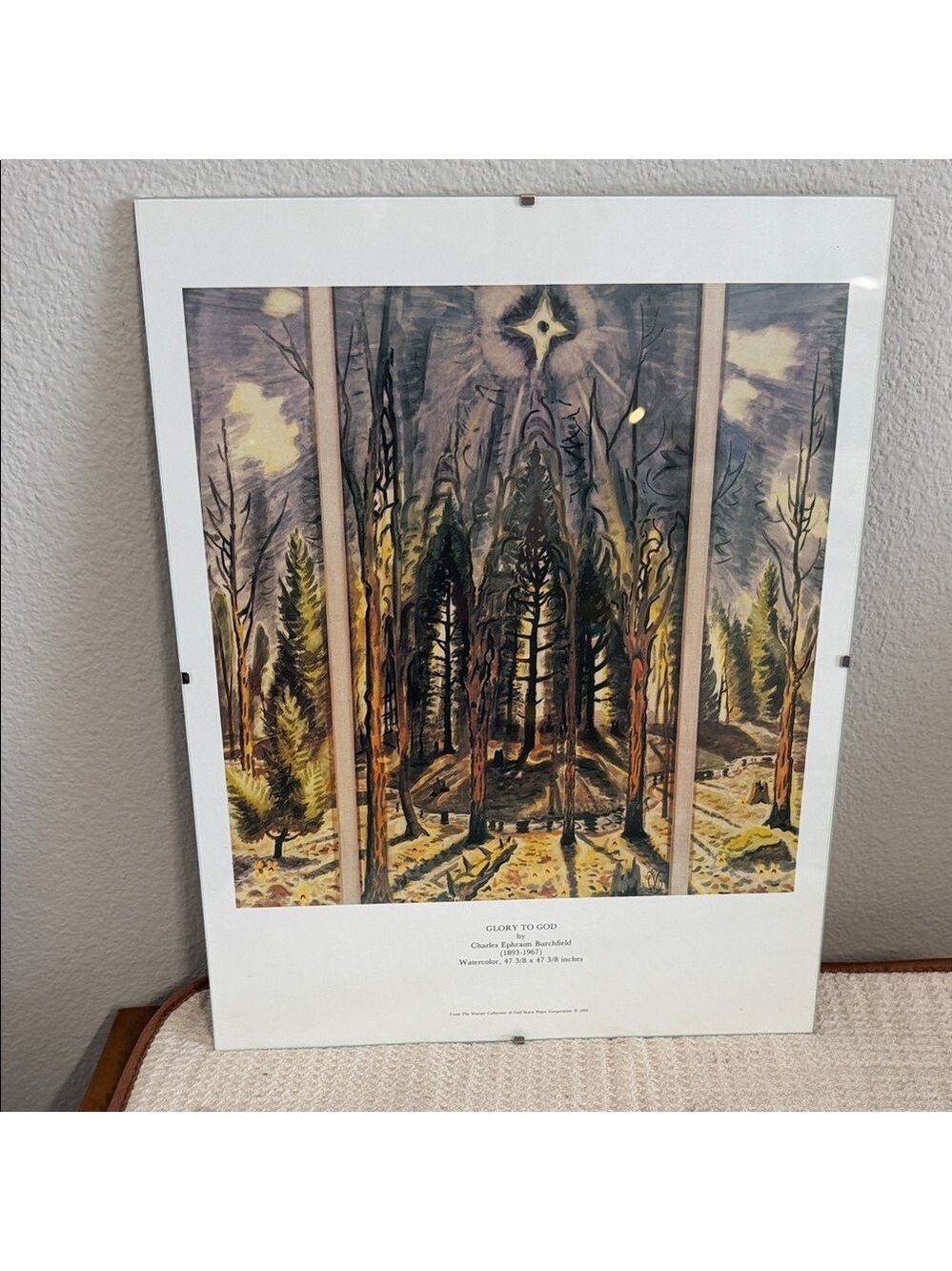 Glory To God 11”x14” Watercolor print by Charles Ephraim Burchfield and Frame